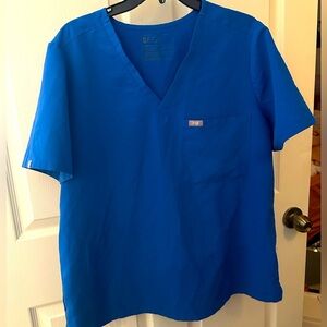 Figs women’s Blue Catarina V-Neck scrub top XL medical uniform nurse doctor
